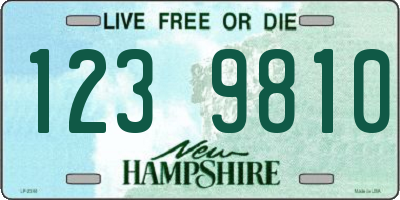 NH license plate 1239810