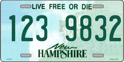 NH license plate 1239832