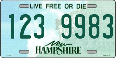 NH license plate 1239983
