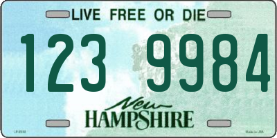 NH license plate 1239984