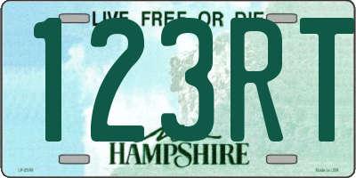 NH license plate 123RT