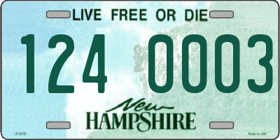 NH license plate 1240003