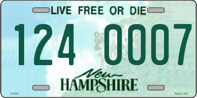 NH license plate 1240007