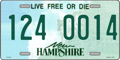 NH license plate 1240014