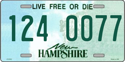 NH license plate 1240077