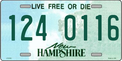 NH license plate 1240116