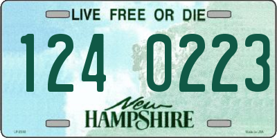 NH license plate 1240223