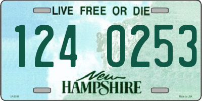 NH license plate 1240253