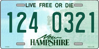 NH license plate 1240321