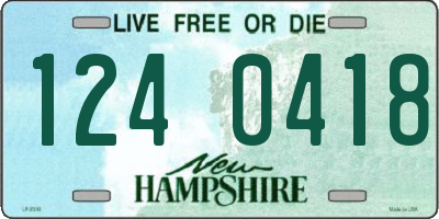 NH license plate 1240418