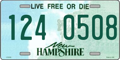 NH license plate 1240508