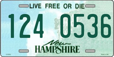 NH license plate 1240536