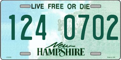 NH license plate 1240702