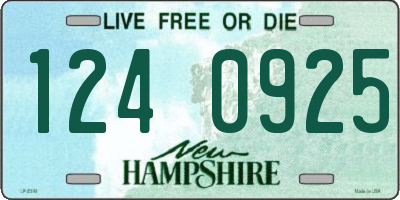 NH license plate 1240925