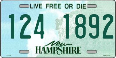 NH license plate 1241892