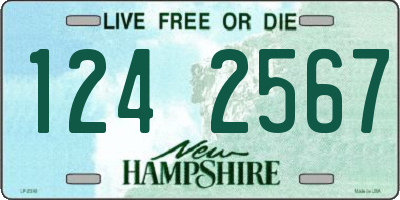 NH license plate 1242567
