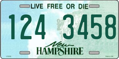 NH license plate 1243458
