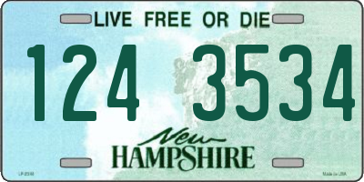 NH license plate 1243534
