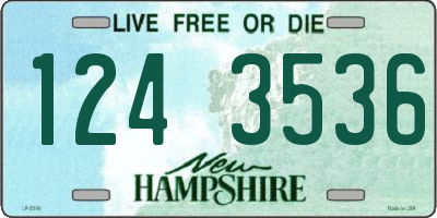 NH license plate 1243536