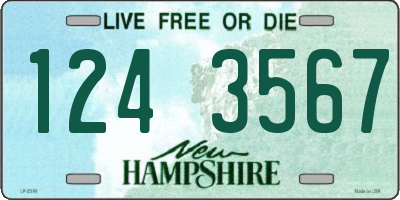 NH license plate 1243567