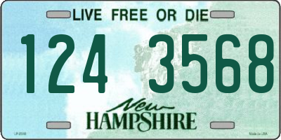 NH license plate 1243568