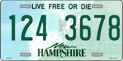 NH license plate 1243678