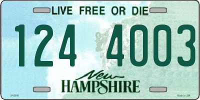 NH license plate 1244003