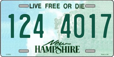NH license plate 1244017