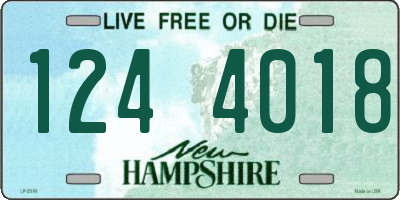 NH license plate 1244018