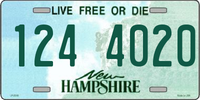 NH license plate 1244020