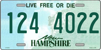 NH license plate 1244022