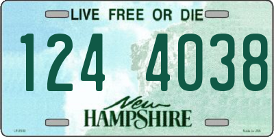 NH license plate 1244038