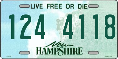 NH license plate 1244118