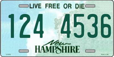 NH license plate 1244536