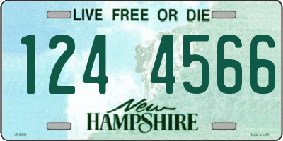 NH license plate 1244566