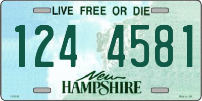 NH license plate 1244581