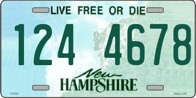NH license plate 1244678