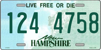 NH license plate 1244758