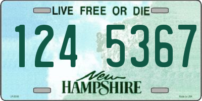 NH license plate 1245367