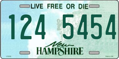 NH license plate 1245454