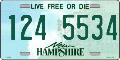 NH license plate 1245534