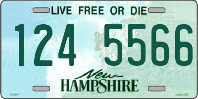 NH license plate 1245566