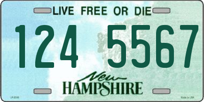 NH license plate 1245567