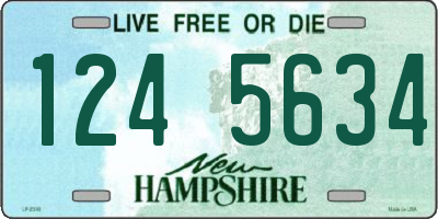 NH license plate 1245634