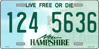 NH license plate 1245636