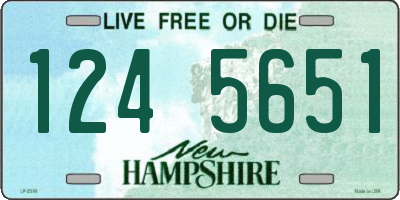 NH license plate 1245651