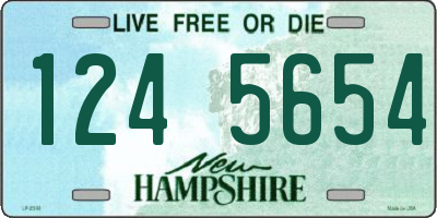 NH license plate 1245654