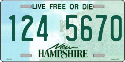 NH license plate 1245670