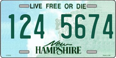 NH license plate 1245674