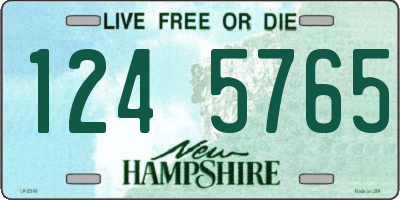 NH license plate 1245765
